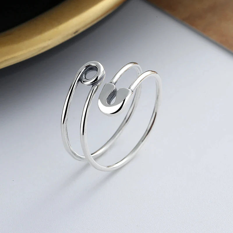 Silver Adjustable Clip Ring