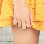 Adjustable Gold Sunflower Ring