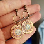 Mandala Boho Earrings in Gold