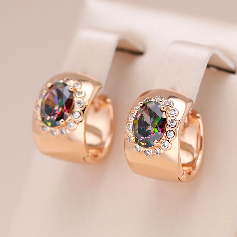 Small Golden Multicolour Crystal Earrings