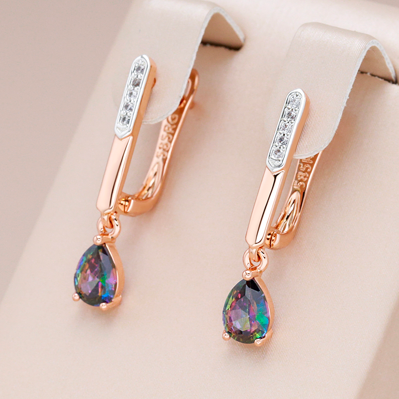 Elegant Multicoloured Crystal Earrings in Gold