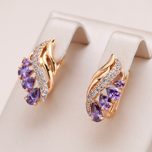 Luxurious Purple Crystal Earrings