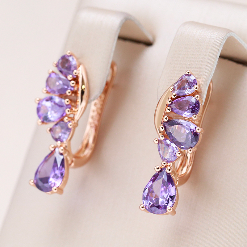 Elegant Purple Crystal Earrings