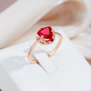 Red Crystal Ring in Gold