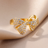 Gold Plated Glittering Bow Ring