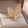 Gold Crystal Butterfly Ring