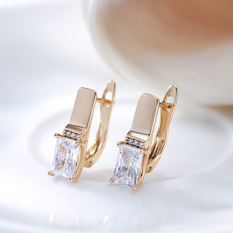 Elegant White Gold Crystal Earrings
