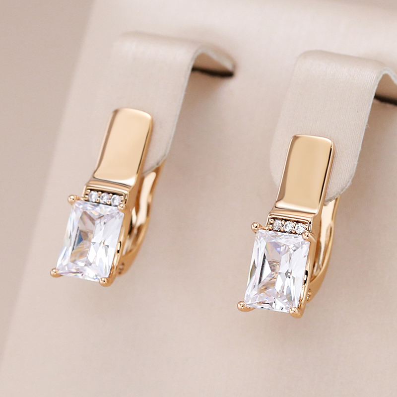 Elegant White Gold Crystal Earrings
