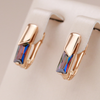 Elegant Multicoloured Crystal Earrings Gold Plated