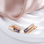 Elegant Multicoloured Crystal Earrings Gold Plated