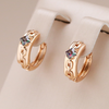 Multicoloured Gold Plated Crystal Hoop Earrings