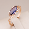 Golden Purple Crystal Ring