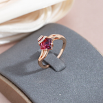 Elegant Red Gold Crystal Ring