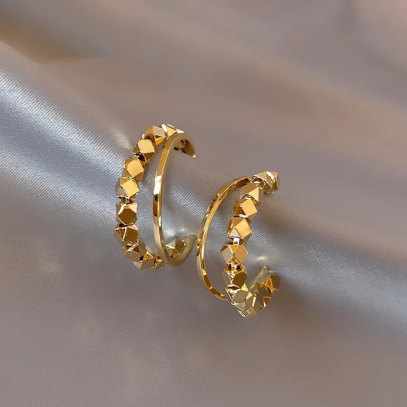 Elegant Cubic Gold Earrings