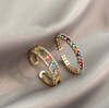Elegant Multicoloured Zirconium Earrings