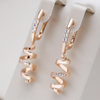 Elegant Spiral Earrings with Zirconia in Gold