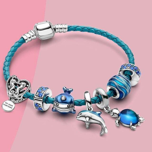 Oceano Bracelet + Charms included in Leather and Silver