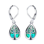 Tree of Life Earrings in Opal and Silver